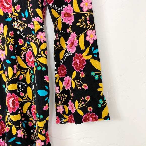 Express Floral Black and Pink Jumpsuit - Picture 4 of 8